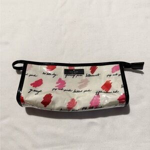 Kate Spade Cosmetic Pouch with Lipstick Print